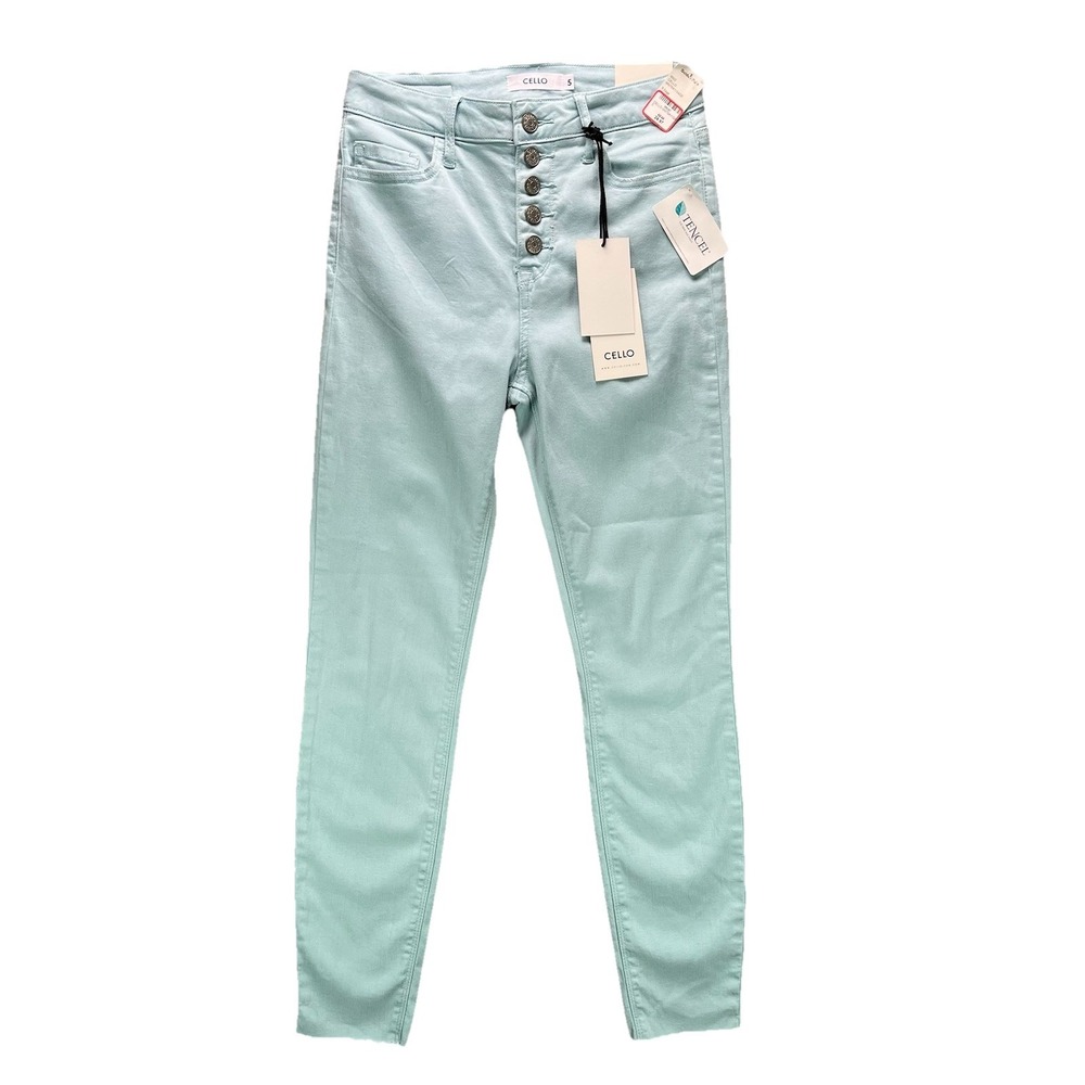 Cello High Rise Crop Skinny Jeans Womens Size 5 Blue Deluxe Comfort Stretch NWT